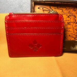 NWT Patricia Nash Cassis Leather ID Wallet- Ruby Red